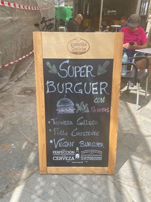 Sign in front  at Taberna do Farruco in A Coruna
