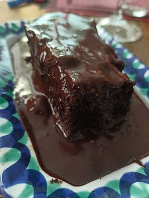 Brownie de chocolate at El Piano in Granada