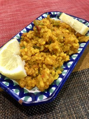 Paella style rice dish.  at El Piano in Granada