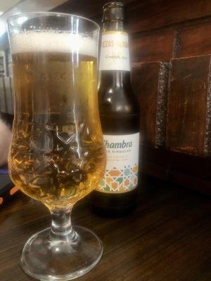 Alhambra beer - when near Alhambra!!!  at El Piano in Granada