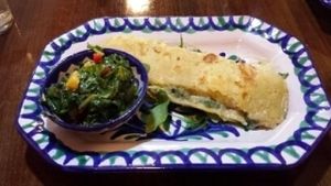 crêpe béchamel vegan and spinach  at El Piano in Granada