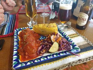 Tortilla with meatballs at El Piano in Granada