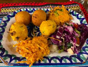 Medley of deep fried food at El Piano in Granada