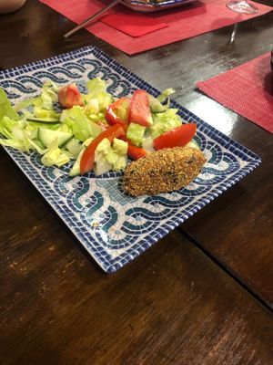 Kroketten van champignon en spinazi  at El Piano in Granada