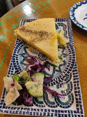 Quiche (more like polenta) at El Piano in Granada