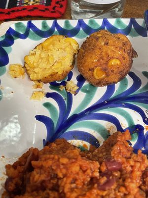 Closeup of the cornballs, delicious!  at El Piano in Granada