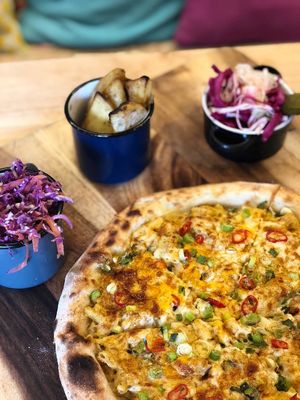 Mac N Cheese Special
with Sides of Slaw & Woodfired Wedges
 at The Secret Pizza Co in Castletown