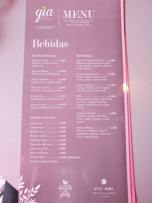 Drinks Menu (as of January 11, 2021) at Gia Vegan Pastries in San Pedro