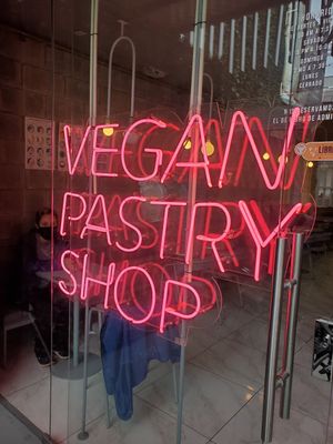 Neon signage at Gia Vegan Pastries in San Pedro