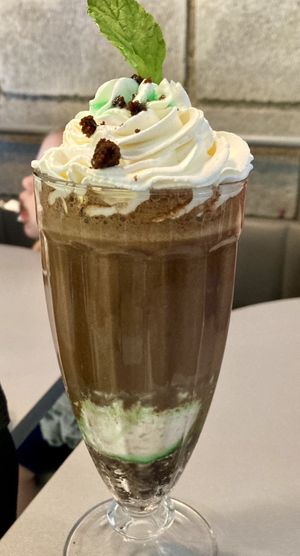 Mint brownie shake - looks better then it tastes unfortunately  at Gia Vegan Pastries in San Pedro