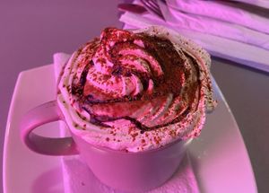 Picture perfect hot chocolate. at Gia Vegan Pastries in San Pedro