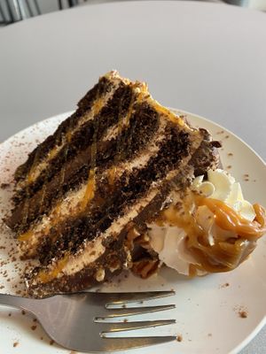 Special of the day, Pecan Caramel Cake.  at Gia Vegan Pastries in San Pedro