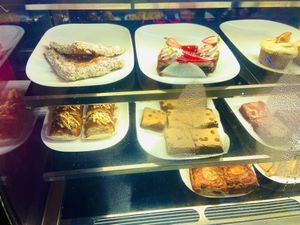 Cheesecake, pañuelos de dulce de leche,  dulce de leche rolls, pizza rolls, Brockies (brownie and cookie)   at Gia Vegan Pastries in San Pedro