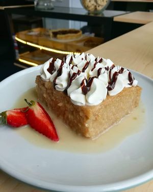 Tres leches delicioso at Gia Vegan Pastries in San Pedro