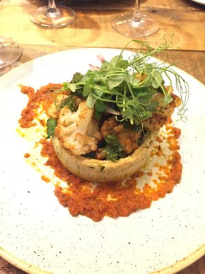 Moroccan cauliflower tart at The Whittington Arms in Lichfield