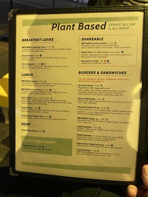 Separate Plant Based Menu! at Fred 62 in Los Angeles