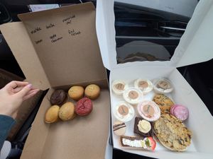 Cake tasting and assorted dessert box at Celebrated in Richmond