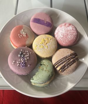 Macarons (and half an eaten one)  at Celebrated in Richmond
