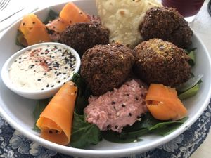 Falafel bowl  at Chaya & Cacao in Isla Mujeres