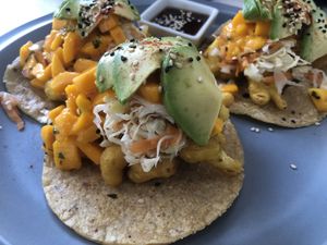 Cauliflower tacos  at Chaya & Cacao in Isla Mujeres