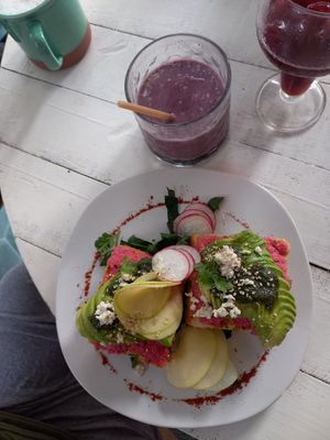 Avocado Toast ♡ at Chaya & Cacao in Isla Mujeres
