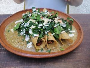 Vegan Flautas at Chaya & Cacao in Isla Mujeres
