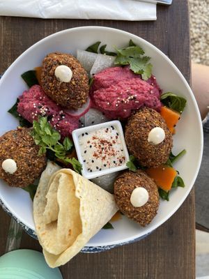 Falafel bowl  at Chaya & Cacao in Isla Mujeres