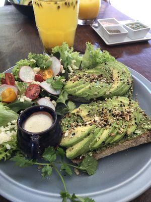 Avocado toast at Chaya & Cacao in Isla Mujeres