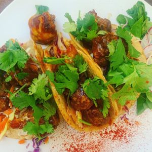 Cauliflower tacos at Chaya & Cacao in Isla Mujeres