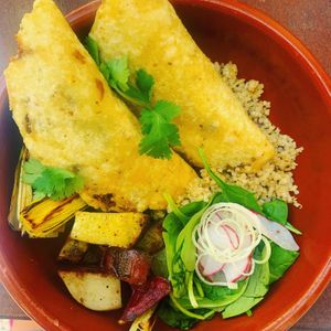 Empanadas at Chaya & Cacao in Isla Mujeres