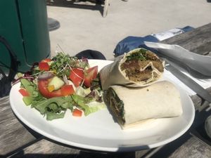 Vegan Falafel Wraps at Finleys Cafe in Wareham