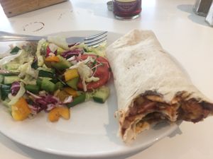 Spicy Bean Wrap at Finleys Cafe in Wareham