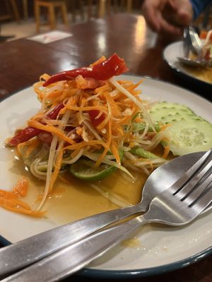 vegan papaya salad 🌶   at Dara Kitchen in Koh Samui