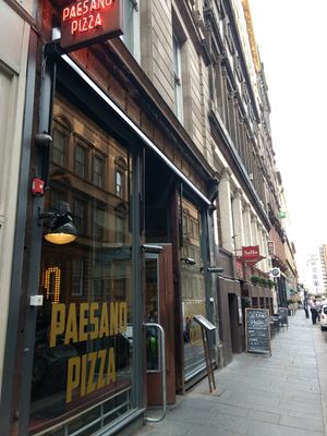 Outside at Paesano Pizza in Glasgow