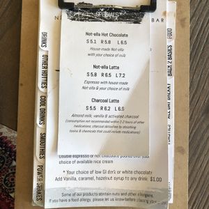 Menu1 at Twenty50 Nice Cream + Espresso Bar in Mackay