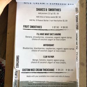 Smoothies at Twenty50 Nice Cream + Espresso Bar in Mackay