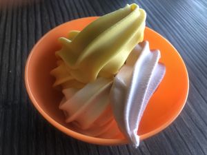 Vanilla mango and strawberries and cream at Twenty50 Nice Cream + Espresso Bar in Mackay