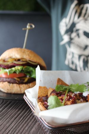 Burger and nachos at Twenty50 Nice Cream + Espresso Bar in Mackay