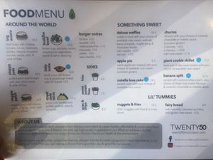 New menu with more food options! All vegan except some of the milk options in the coffee/tea. at Twenty50 Nice Cream + Espresso Bar in Mackay