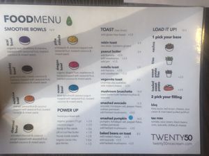 New menu with more food options! All vegan except some of the milk options in the coffee/tea. at Twenty50 Nice Cream + Espresso Bar in Mackay