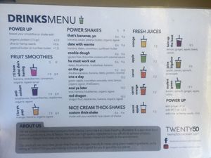 New menu with more food options! All vegan except some of the milk options in the coffee/tea. at Twenty50 Nice Cream + Espresso Bar in Mackay