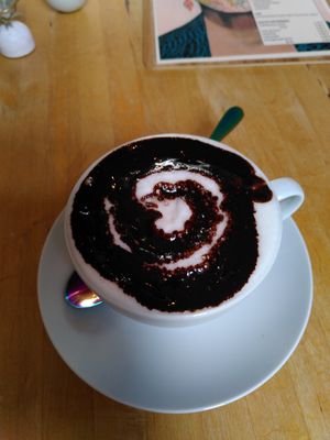 Hot chocolate with soy milk at Cafe Frida in Bremen