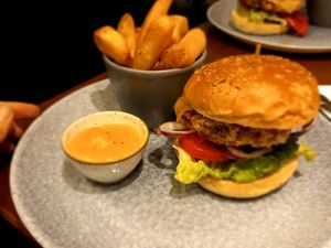 Chickpea burger at The Harrow Inn in Warlingham