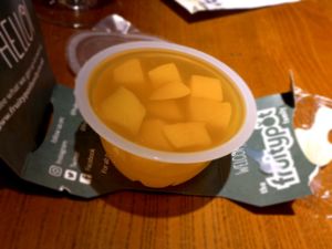 Peach dessert at The Harrow Inn in Warlingham