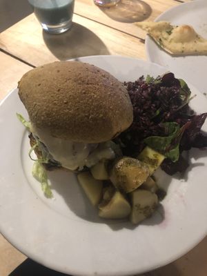 Jackfruit burger at Little Green in Newcastle Upon Tyne