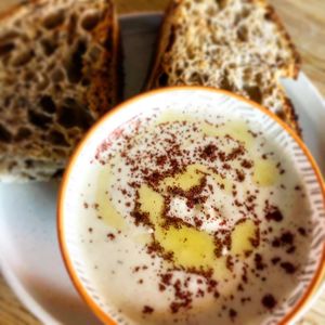 Fava bean hummus with sumac mmm at Little Green in Newcastle Upon Tyne