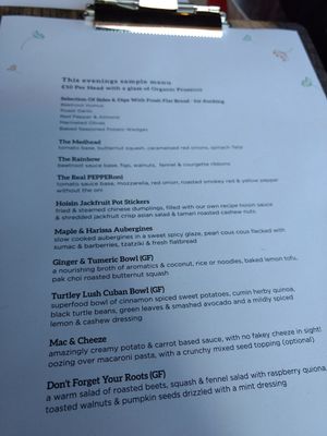 Sampke menu at Little Green in Newcastle Upon Tyne