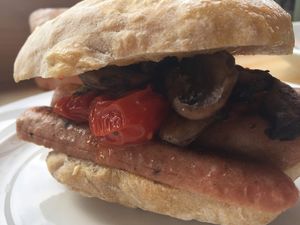 Sausage sandwich  at Little Green in Newcastle Upon Tyne