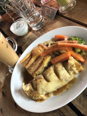 Vegan toad in the hole at Little Green in Newcastle Upon Tyne