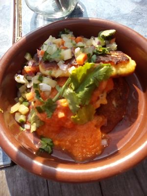 Sweet corn fritters at Little Green in Newcastle Upon Tyne